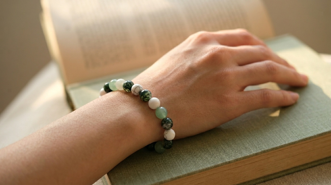 bracelet aventurine sur poignet dame
