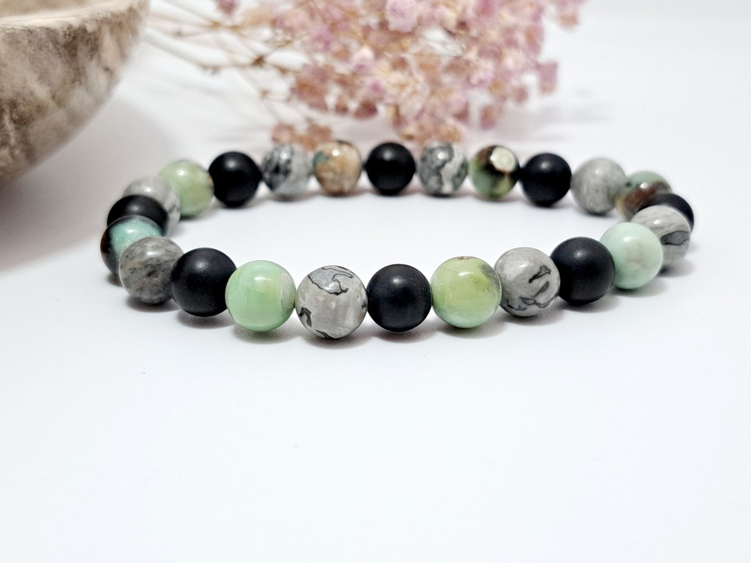 bracelet pierre naturelle jaspe homme