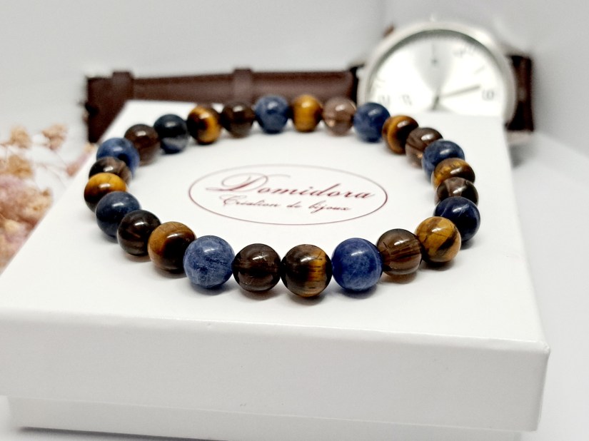 bracelet pierre naturelle homme oeil de tigre
