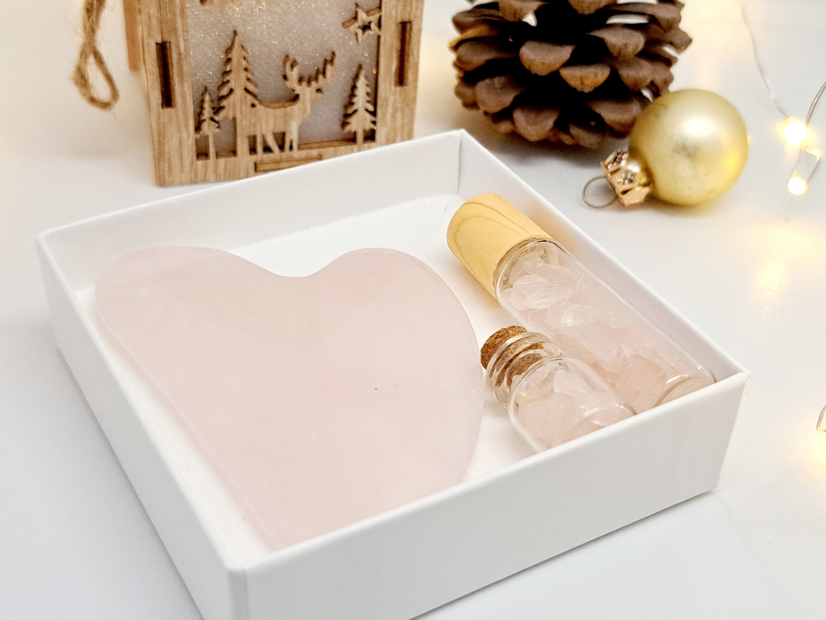 coffret gua sha quartz rose